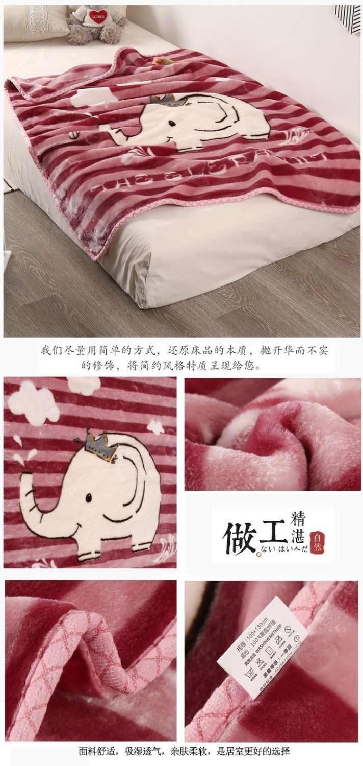 新款拉舍尔童毯礼盒可爱卡通法兰绒毛毯婴儿毛毯超柔云毯双层批发详情图11