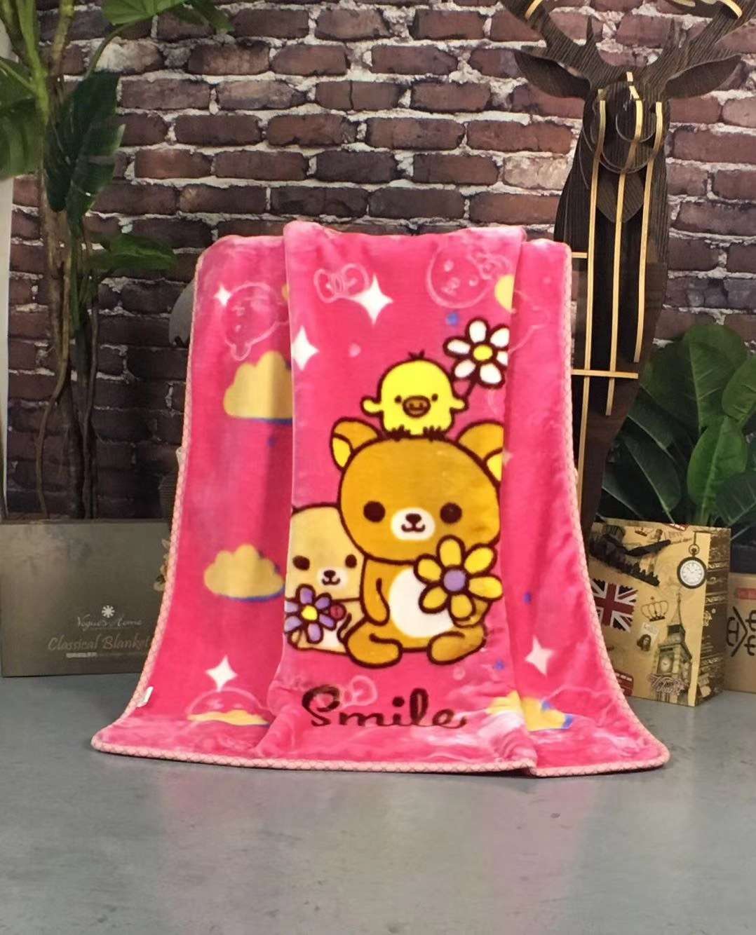 新款拉舍尔童毯礼盒可爱卡通法兰绒毛毯婴儿毛毯超柔云毯双层批发详情图6