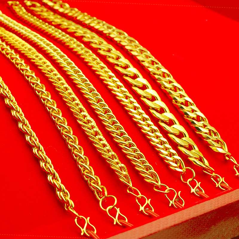 1.8 Round line double-row men's bracelet, gold-plated bracelet, a best-selling item detail image 4