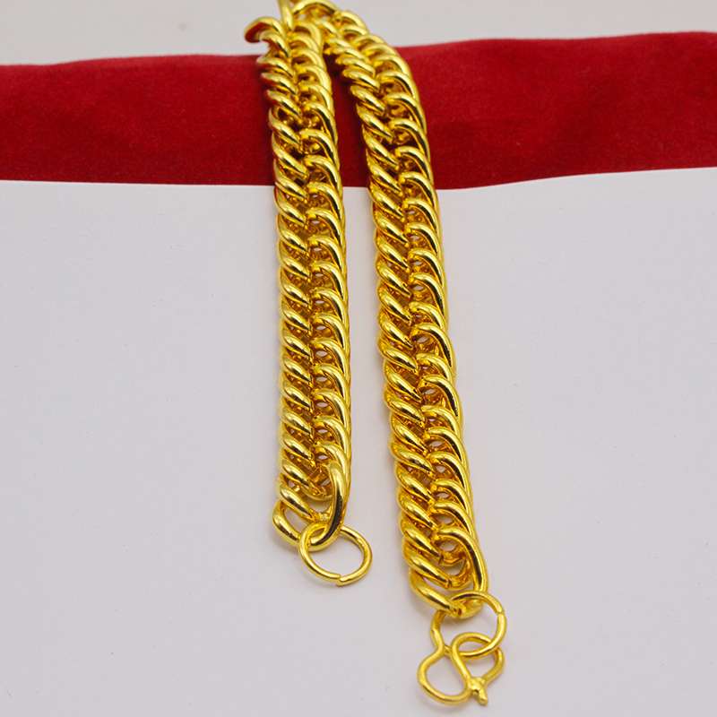 1.8 Round line double-row men's bracelet, gold-plated bracelet, a best-selling item