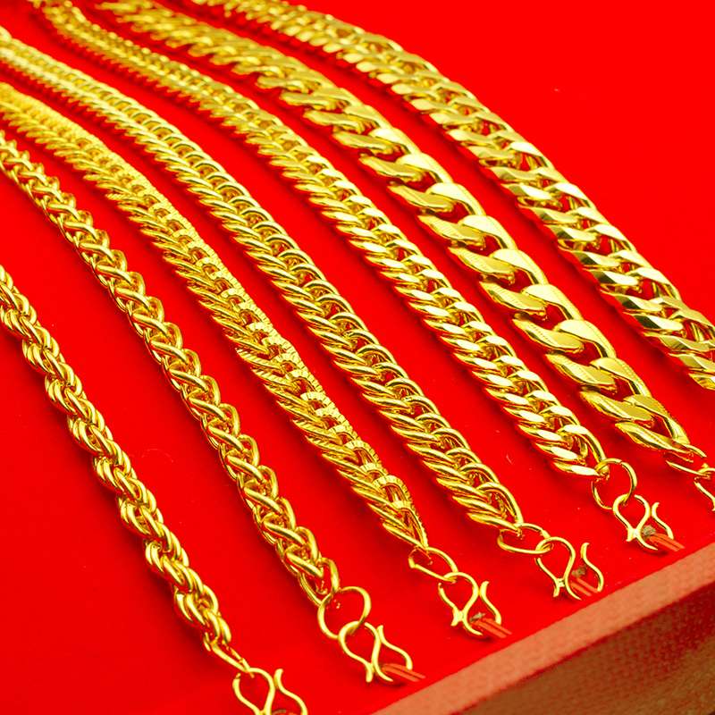 1.8 Round line double-row men's bracelet, gold-plated bracelet, a best-selling item details Picture