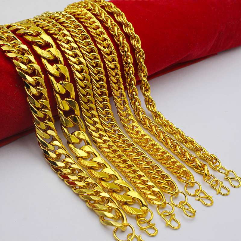 1.8 Round line double-row men's bracelet, gold-plated bracelet, a best-selling item detail image 2