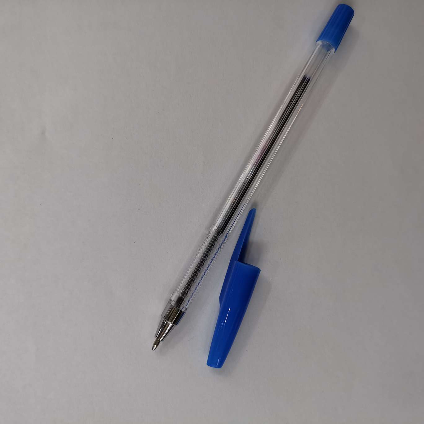 Simple ballpoint pen with electroplated tip detail image 1