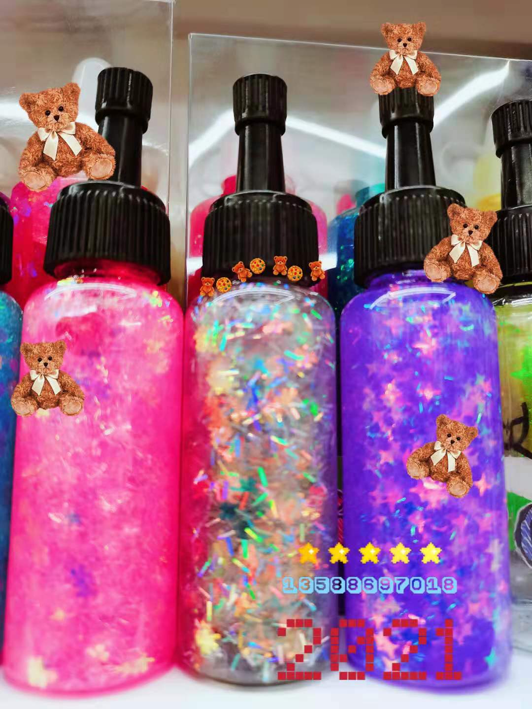 新款125ML幻彩粗粉胶手工制作圣诞礼物专用产品图