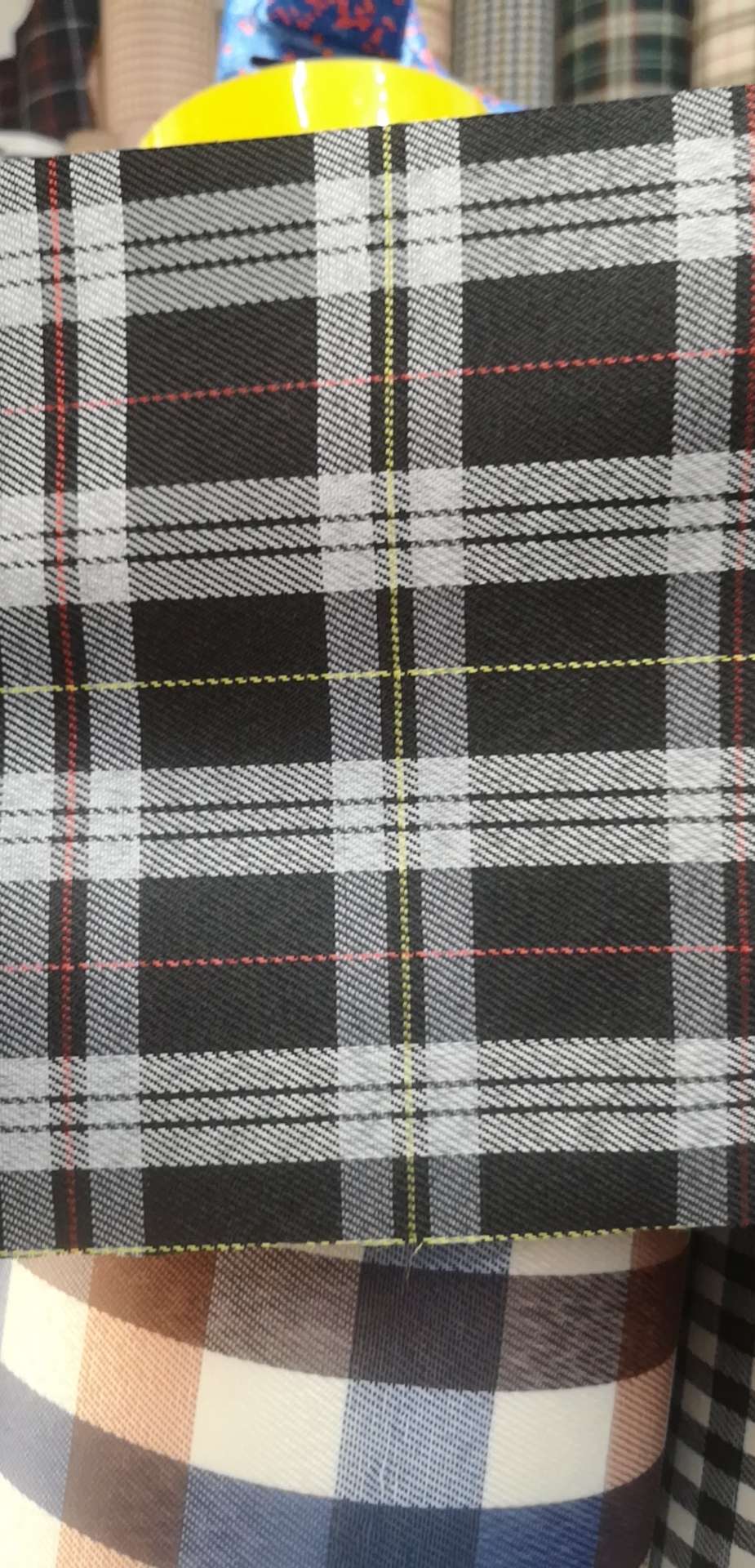 色织格子布发泡苏格兰格子箱包面料05详情3