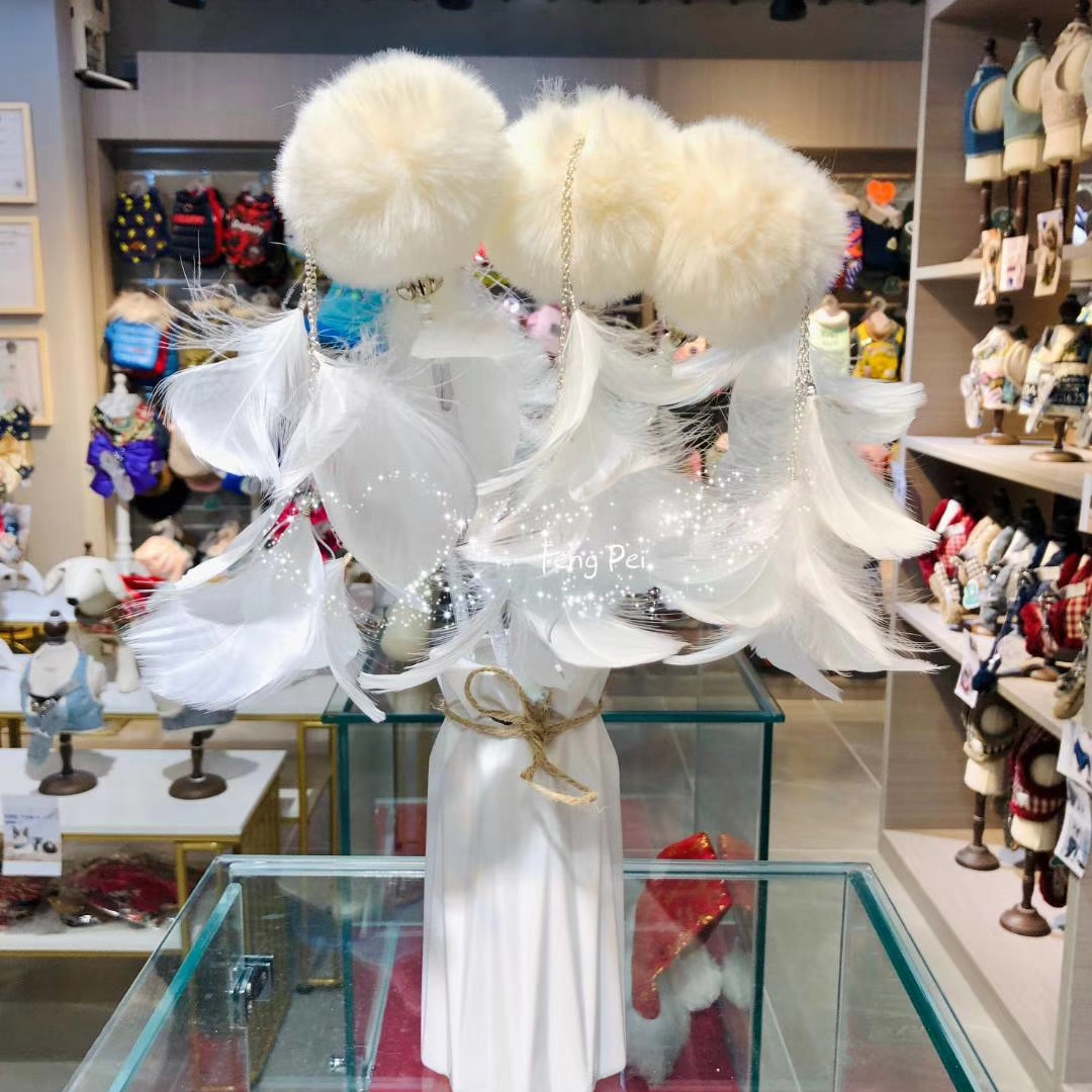 快来看爆款--宠物宝宝毛球逗猫棒。毛球加羽毛逗猫棒！