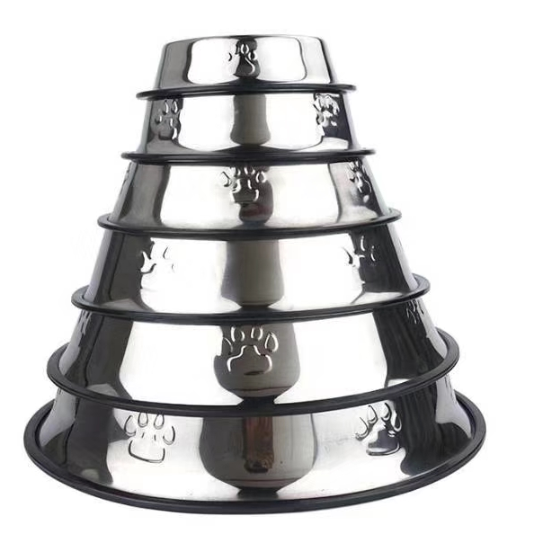 脚印不锈钢狗碗，厂家直销，支持个性化定制