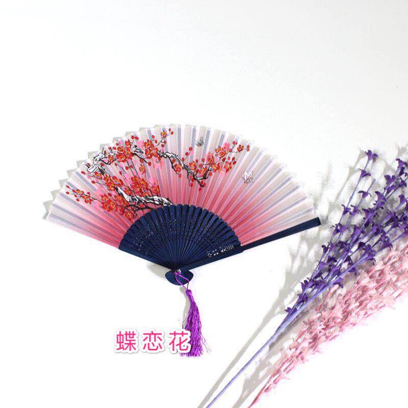 义乌直销夏季竹制磨削手工雕刻家居摆件日式折扇女士一笑详情图11