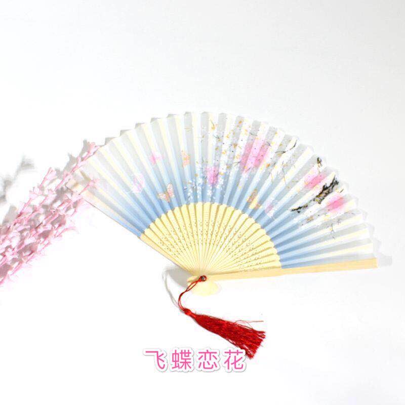 义乌直销夏季竹制磨削手工雕刻家居摆件日式折扇女士一笑详情图13