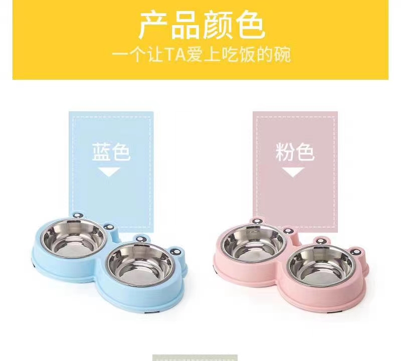 宠物青蛙双碗/狗貓青蛙双碗/新款青蛙双碗细节图