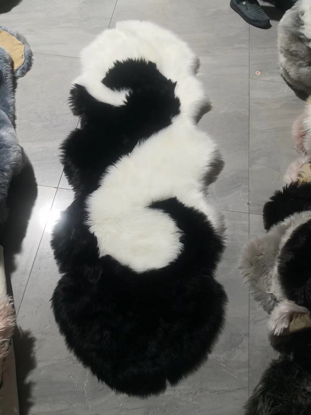 仿羊毛拼花家居饰垫地垫详情2