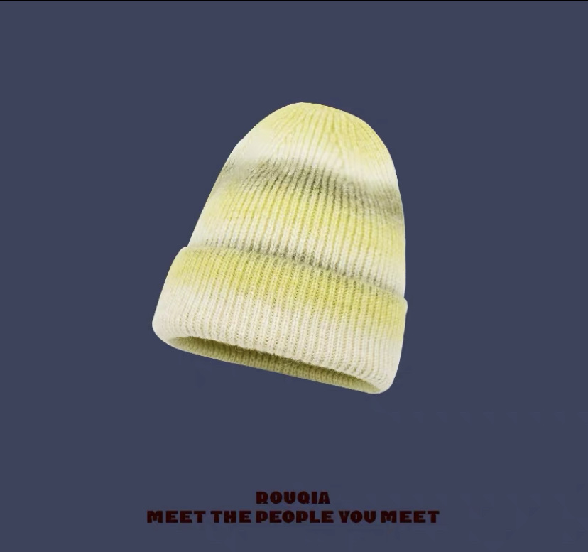 The new cashmere knitted cap is the same as the rainbow gradient warm woolen cap worn by Han Huohuo. It's a trendy and sweet look detail image 1