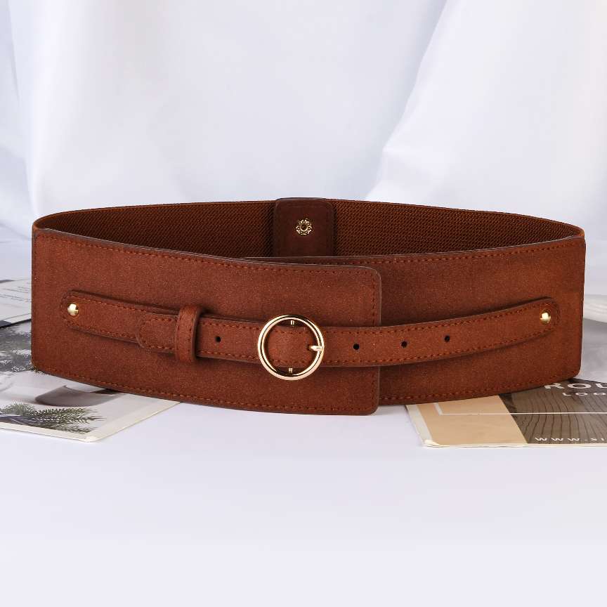 Factory Direct Sales Round Buckle Metal Women's Belt Elastic Elastic Belt Waist Seal New Fashion Trend All Kinds Of Belt Elastic Item Picture