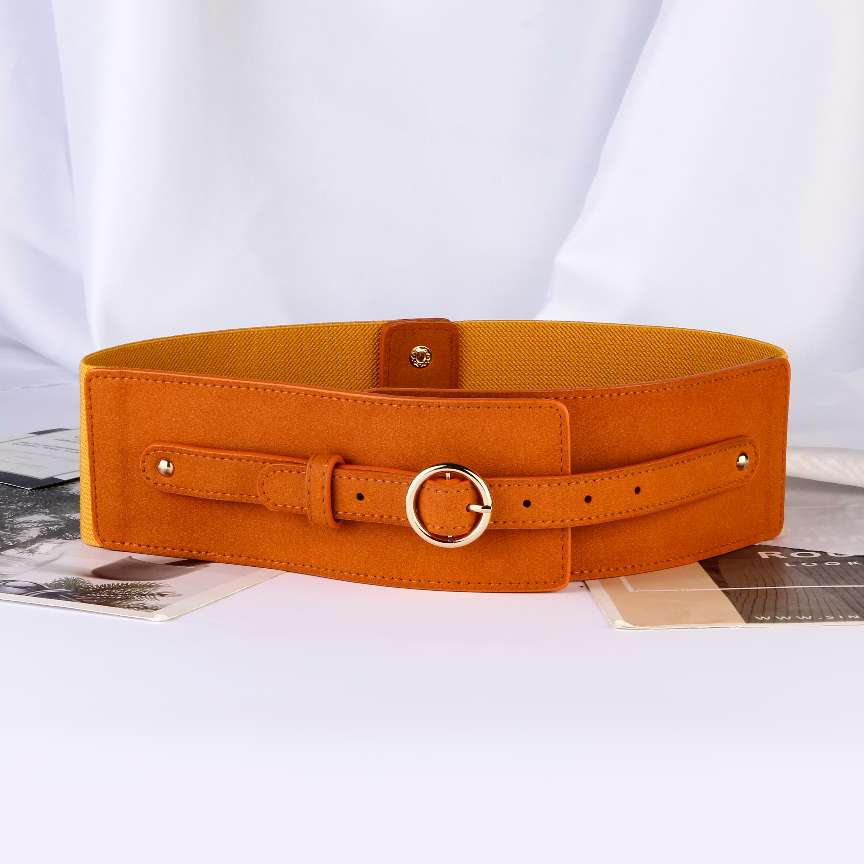 Factory Direct Sales Round Buckle Metal Women's Belt Elastic Elastic Belt Waist Seal New Fashion Trend All Kinds Of Belt Elastic Application Scenario
