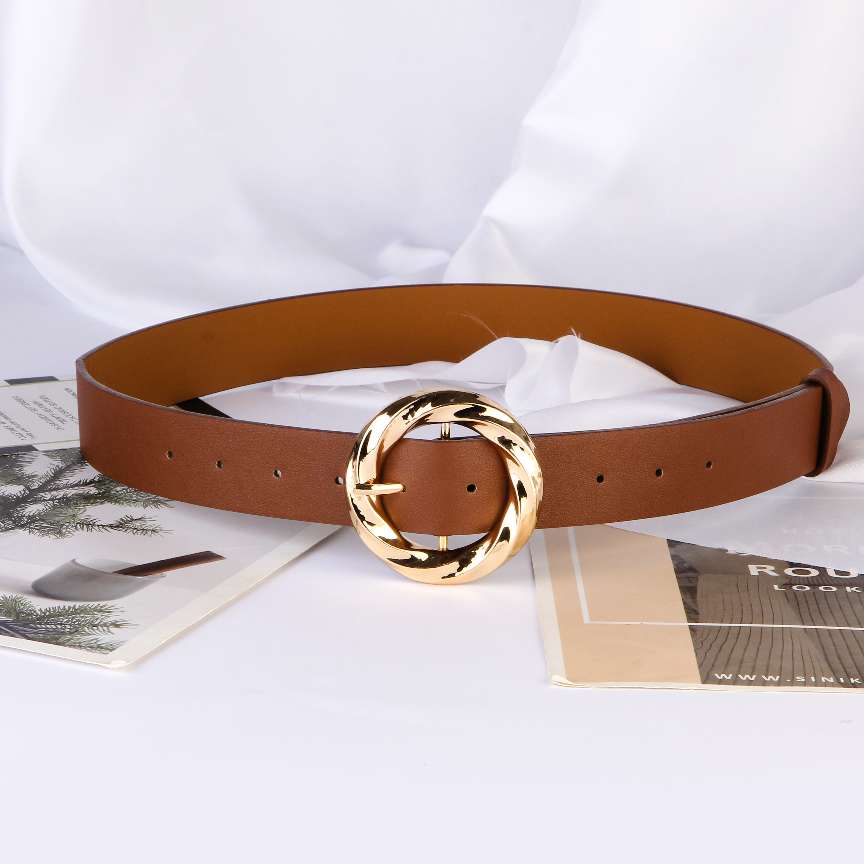 2021 New Fashion Big Buckle Belt Ladies Casual Fashion With Inch Shirt Jeans Simple Generous Belt Manufacturers Direct Spot details Picture