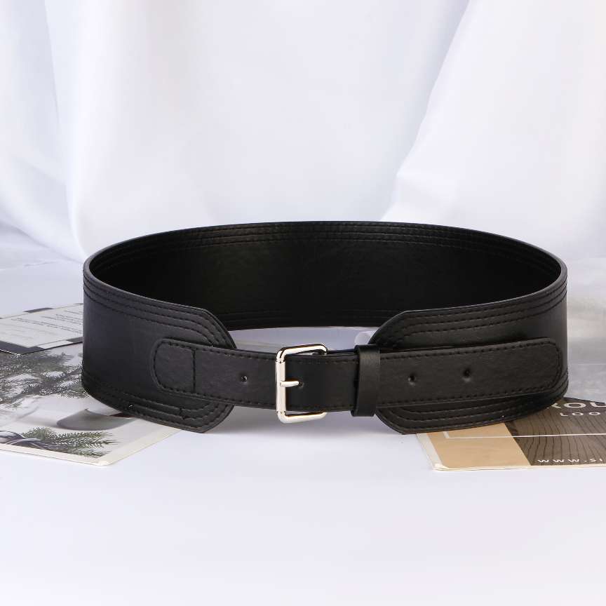 2021 New Waist Belt Crocodile Pattern Fashion Ladies Belt Wide Waist Cover details Picture