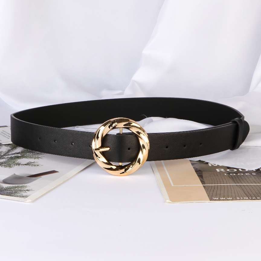 2021 New Fashion Big Buckle Belt Ladies Casual Fashion With Inch Shirt Jeans Simple Generous Belt Manufacturers Direct Spot Application Scenario