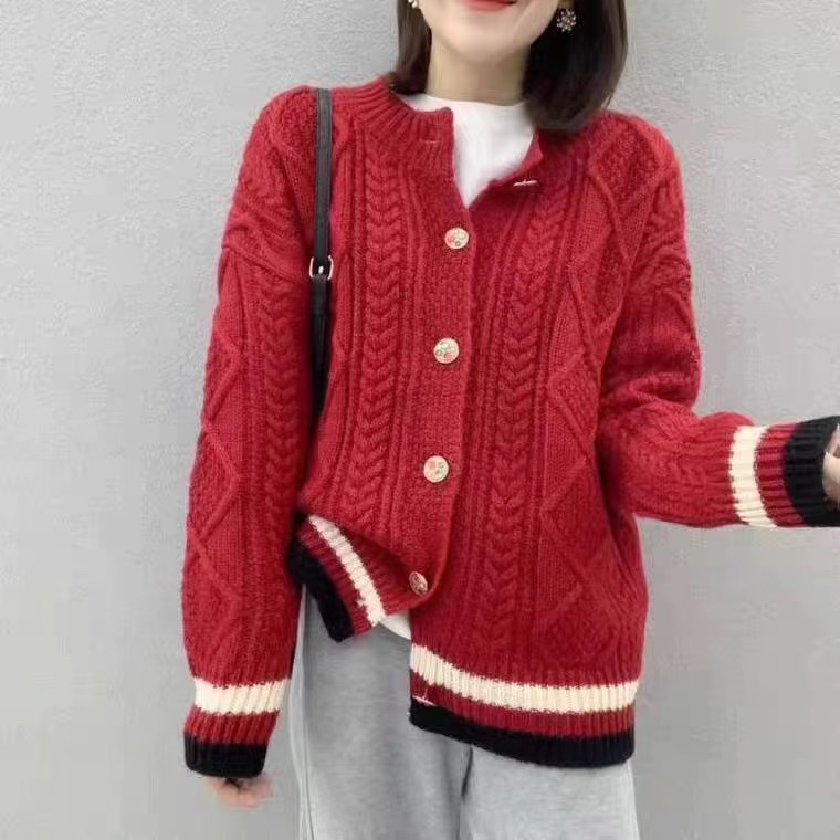 春款开衫红色喜庆产品图