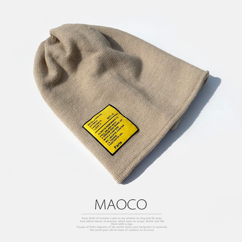 Women's autumn and winter patchwork knitted hat, warm ear-protecting headgear, cold hat, ins versatile, Korean-style casual woolen hat Item Picture