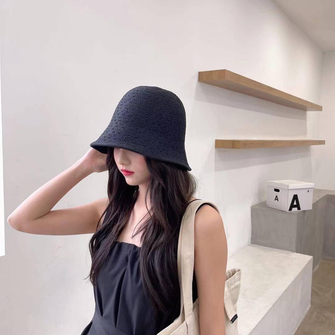 Japanese-style woven bucket hat for women, summer sun protection and shade fisherman hat, vacation straw hat, foldable fashionable shade hat detail image 1