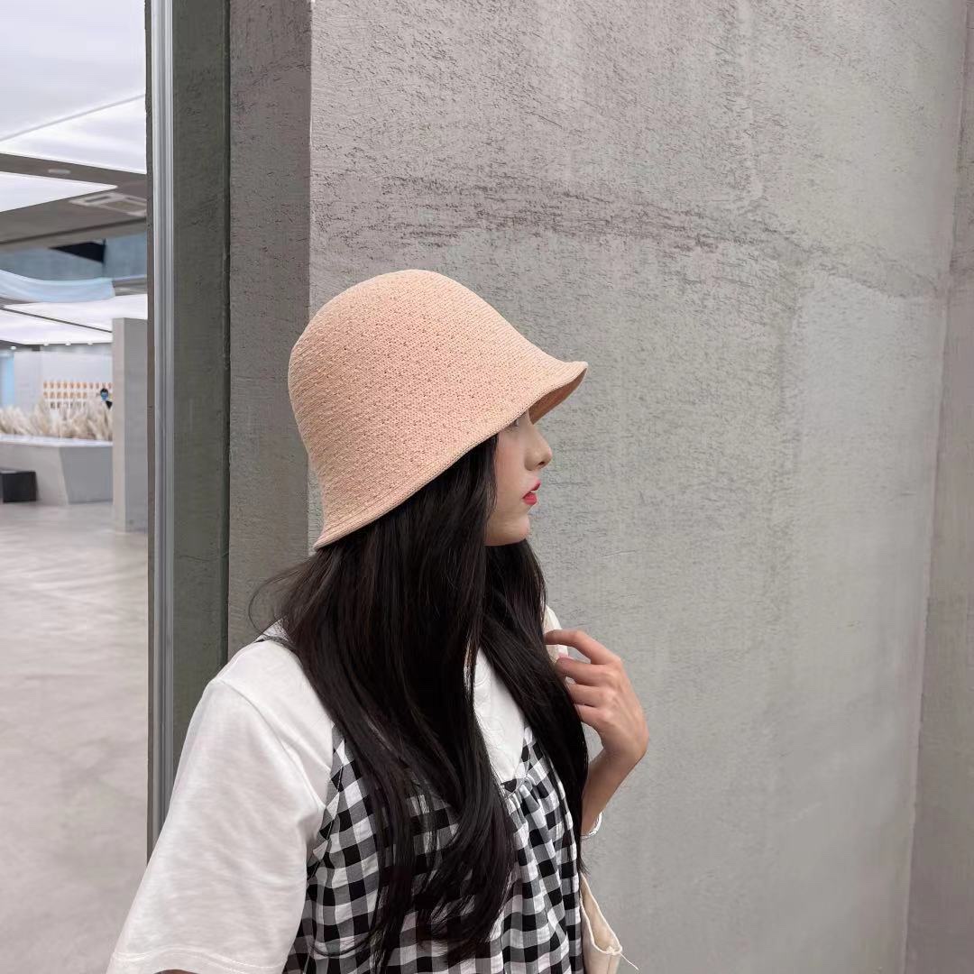 Japanese-style woven bucket hat for women, summer sun protection and shade fisherman hat, vacation straw hat, foldable fashionable shade hat detail image 6