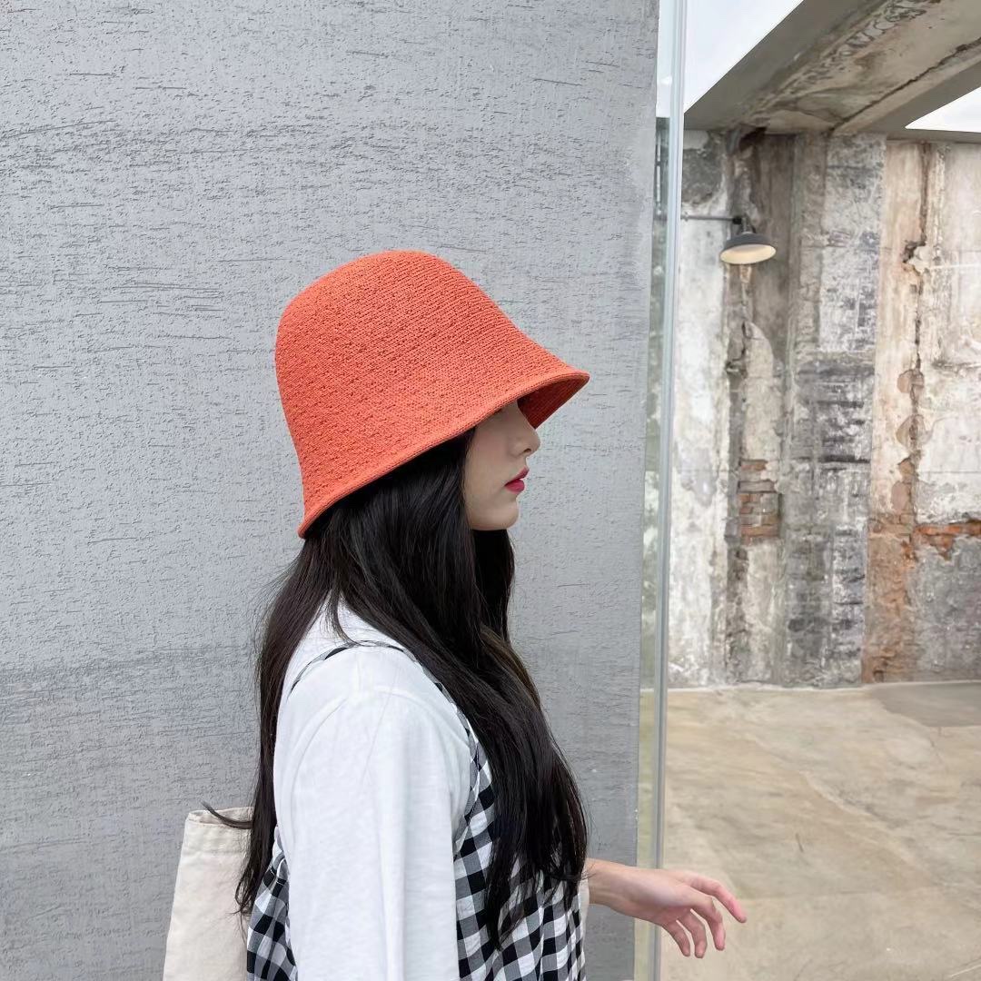 Japanese-style woven bucket hat for women, summer sun protection and shade fisherman hat, vacation straw hat, foldable fashionable shade hat detail image 5