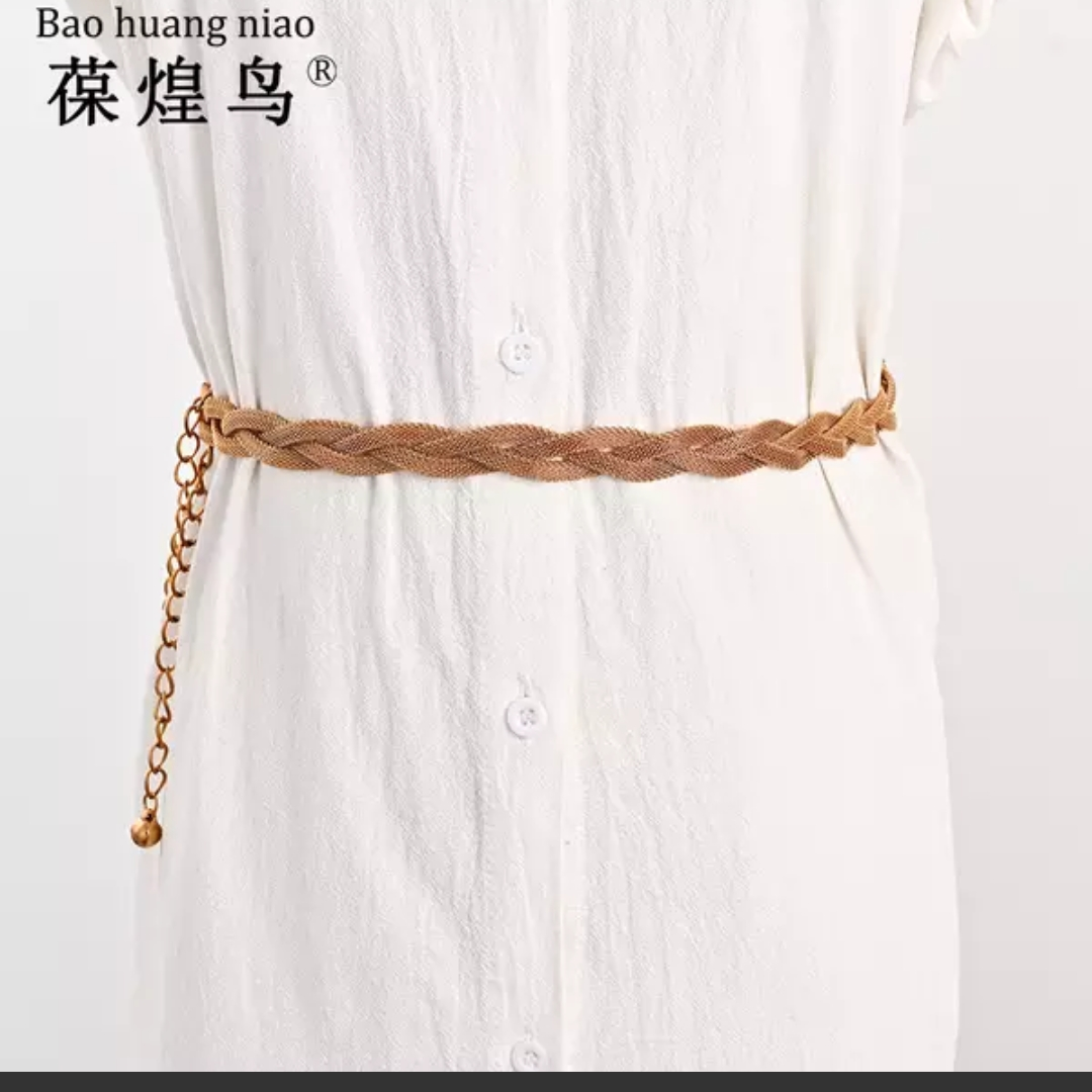 女士腰链装饰皮带合金细腰链裙子百搭腰带配饰金属细腰带