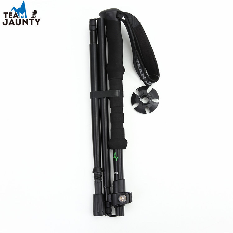 Hot-selling high-strength four-section telescopic folding short trekking poles EVA outdoor straight-handled poles with storage bags in stock Specification image