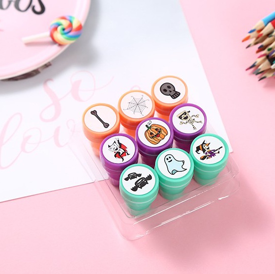 新款9枚入自来水玩具印章 卡通印章