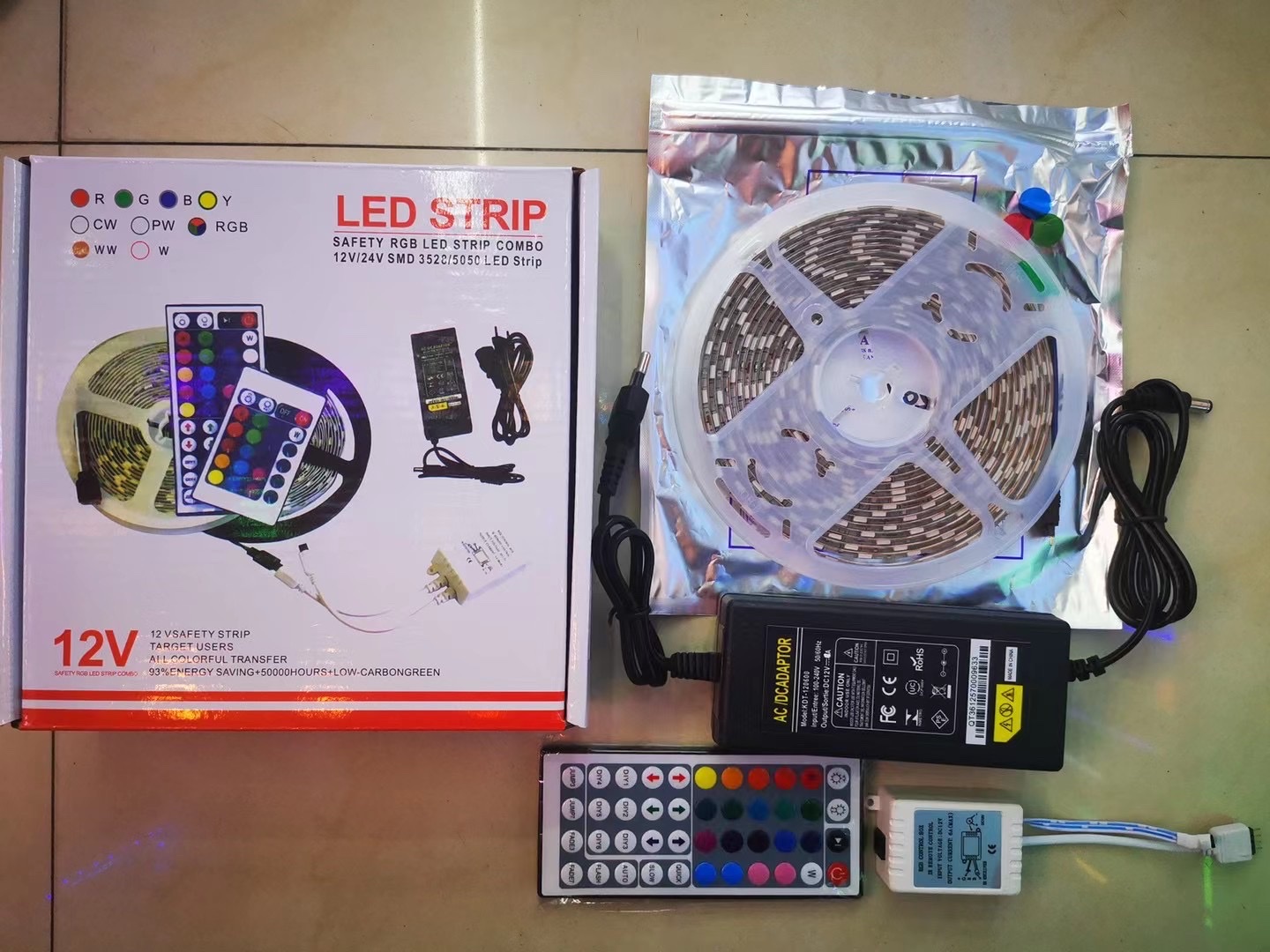 led seven-color running horse light strip, iridescent waterproof light bar, app control, color light Wi-Fi Specification drawing