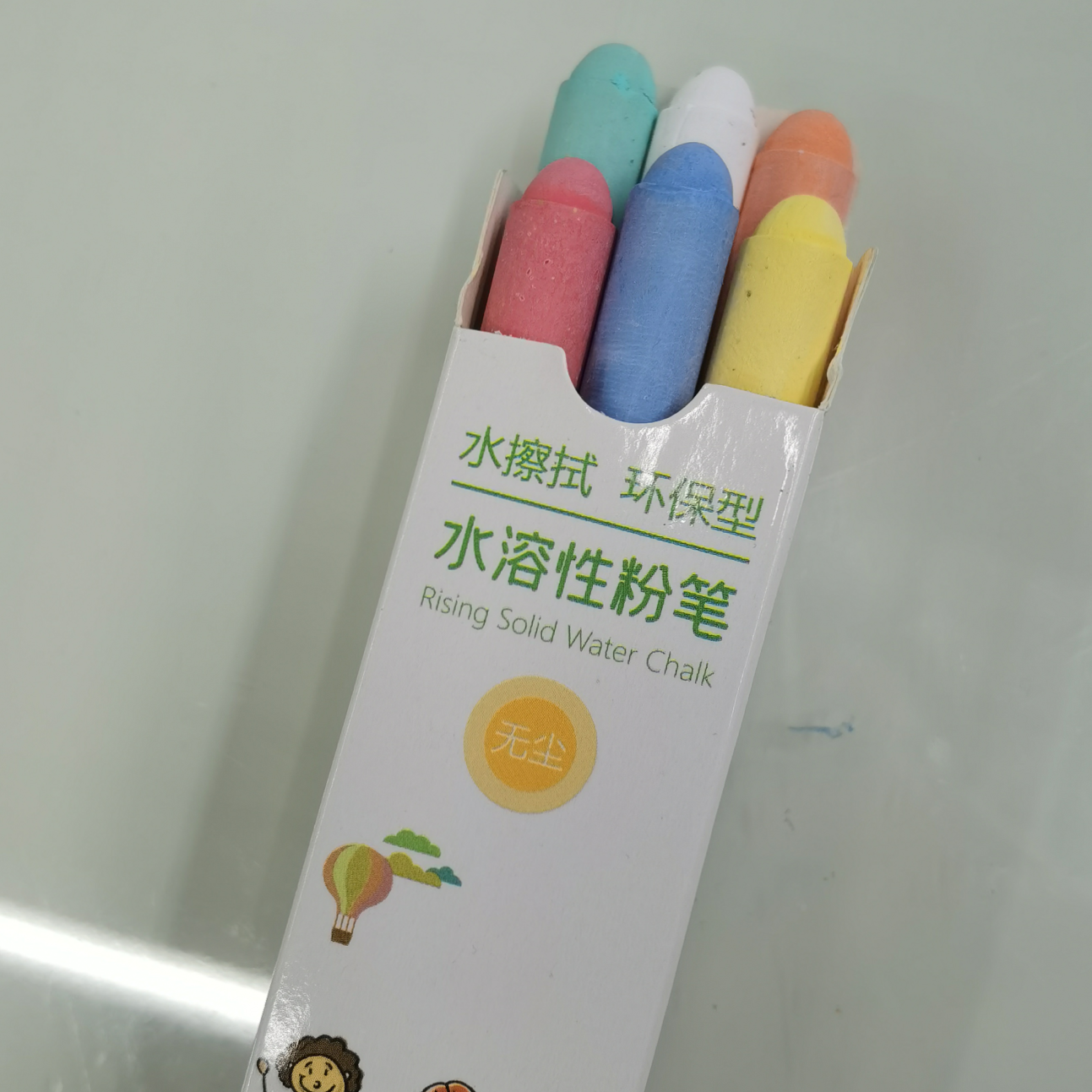 6支盒装水溶性粉笔无毒环保易擦儿童绘画涂鸦