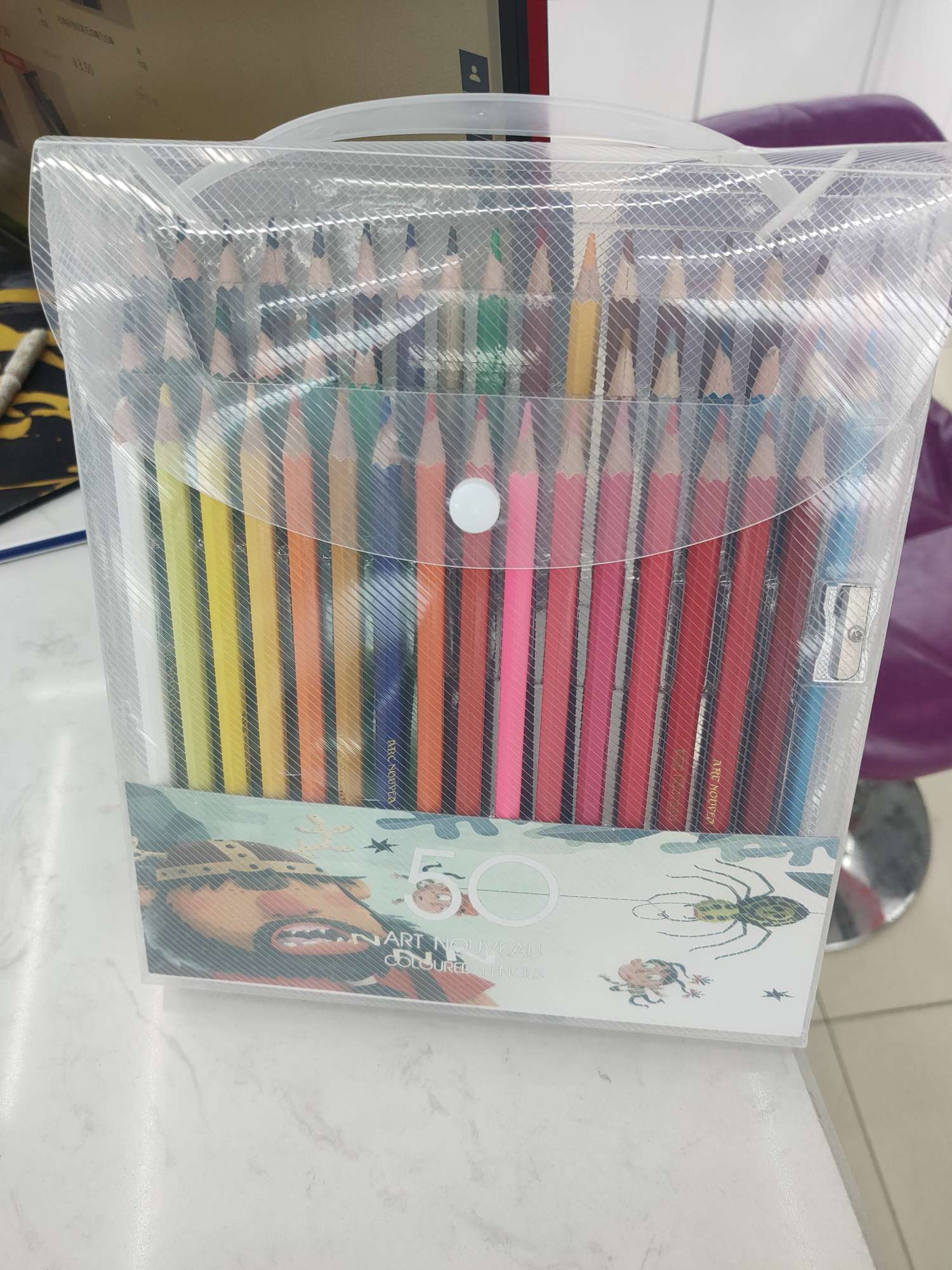 50 colores pvc de alta A lápiz de color venta directa de fábrica estudiantes barril lápiz niños premios aprendizaje papelería suministros de pintura details Picture