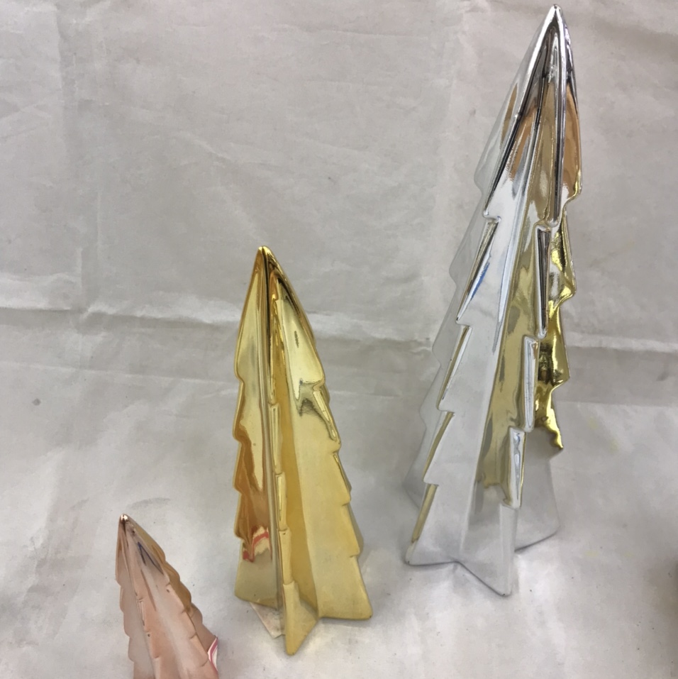 Ceramic gilded Christmas tree ornaments