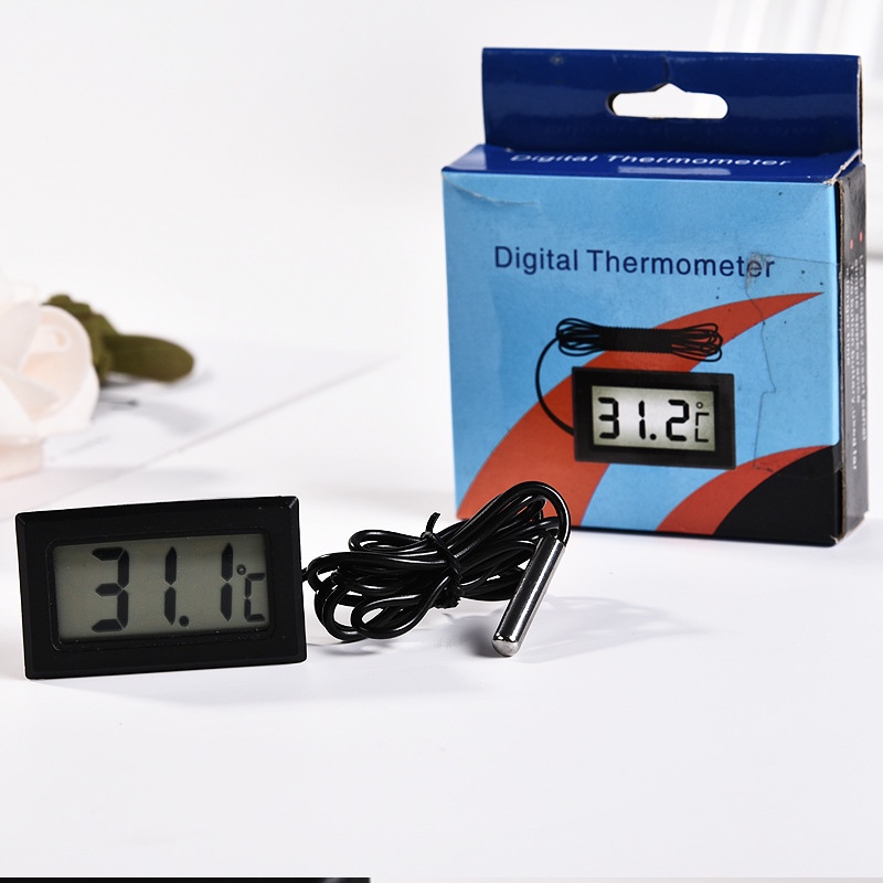 Electronic embedded digital thermometer, refrigerator thermometer, fish tank thermometer, wired thermometer details Picture