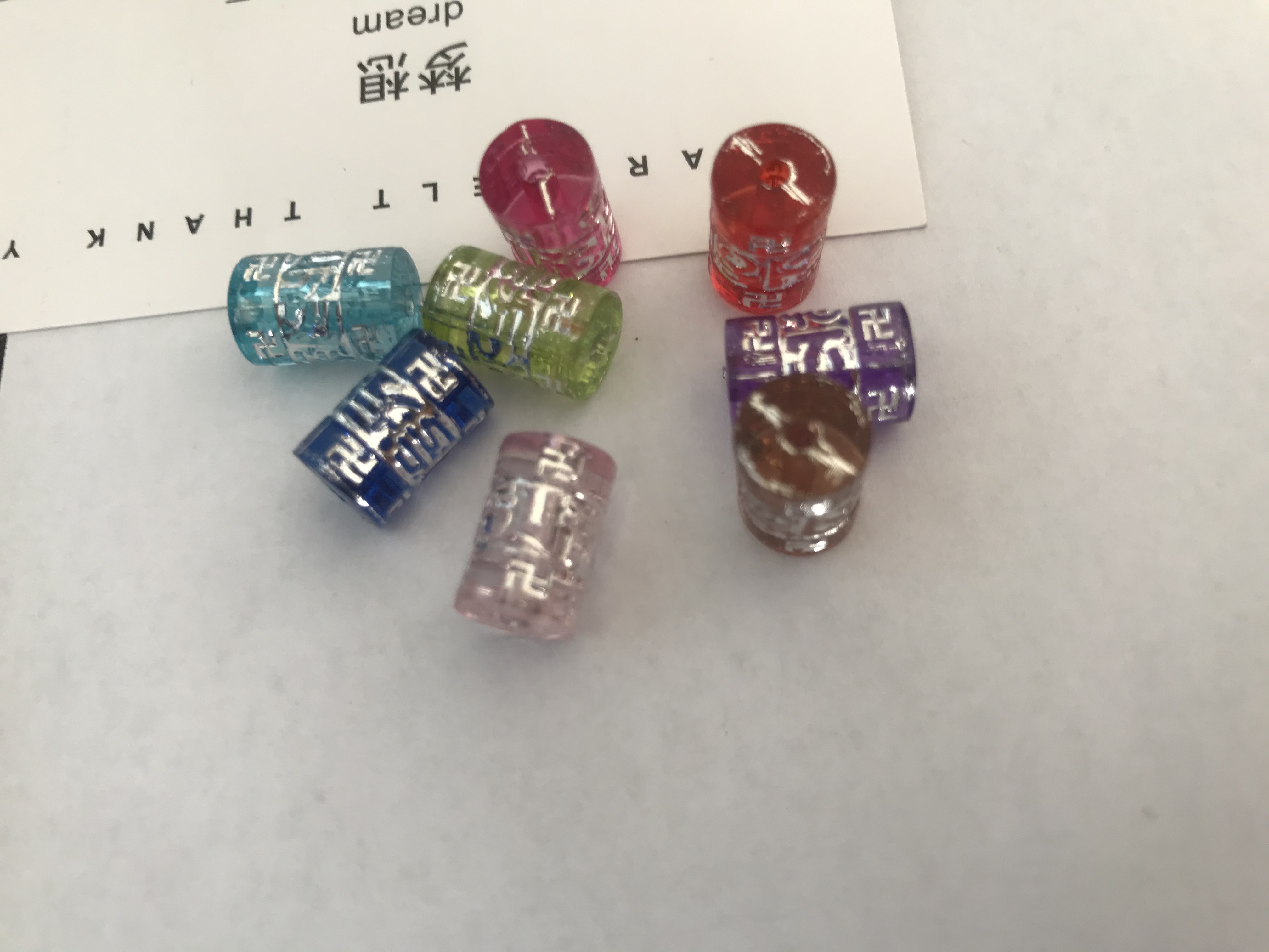 Electroplated cylindrical colored beads details Picture