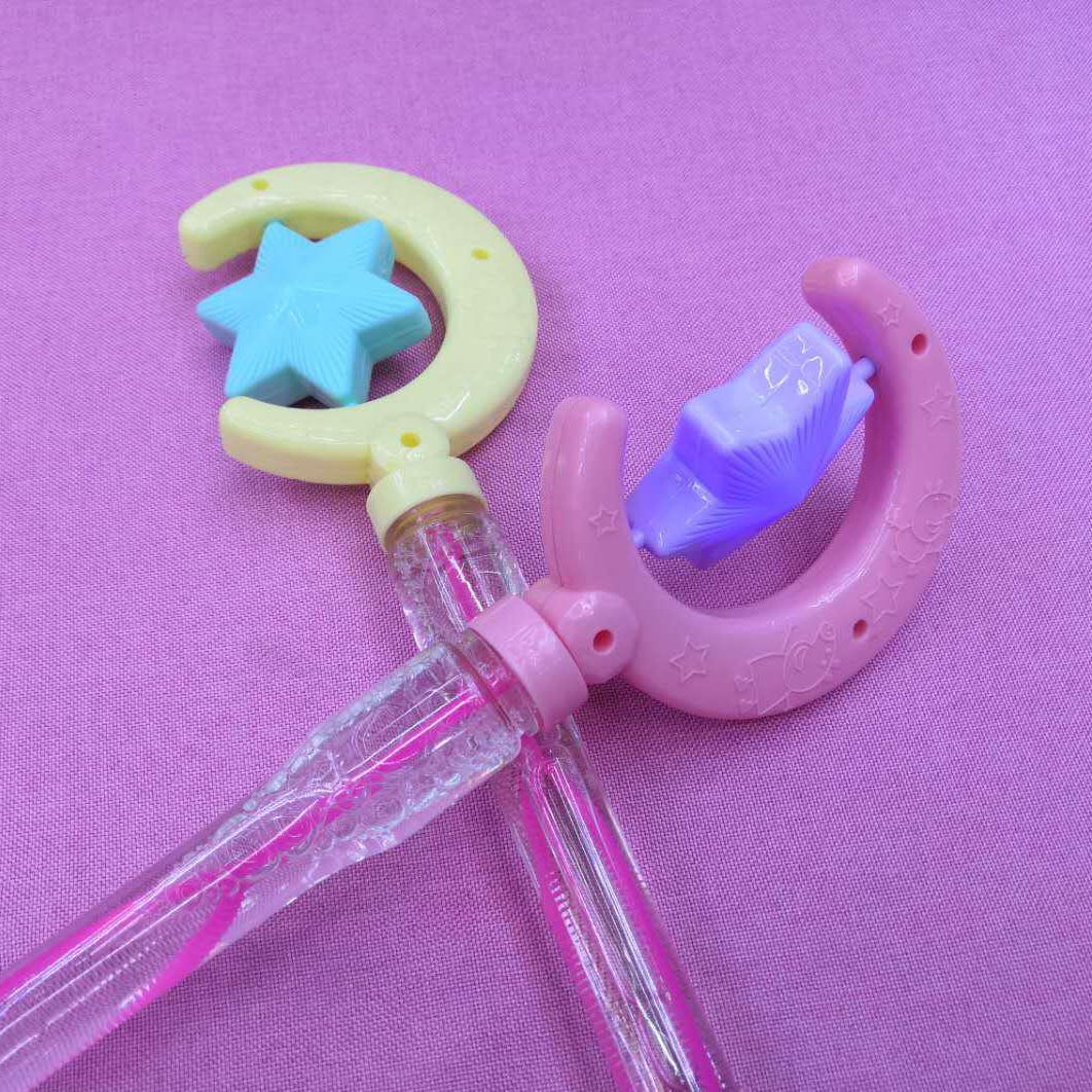 37 cm Star and Moon Magic Wand Bubble stick, traditional nostalgic toy, children's bubble-blowing toy, bubble water details Picture
