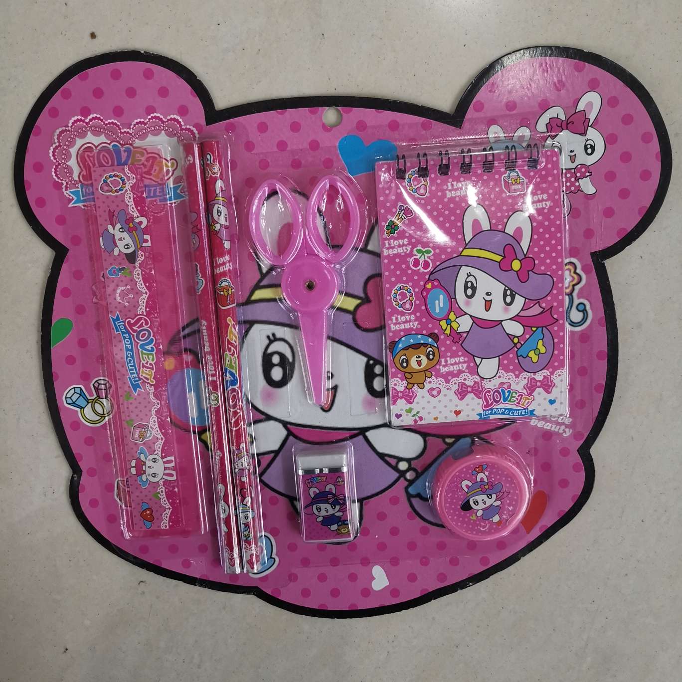 Cartoon stationery set, 7-piece set of combination stationery detail image 1