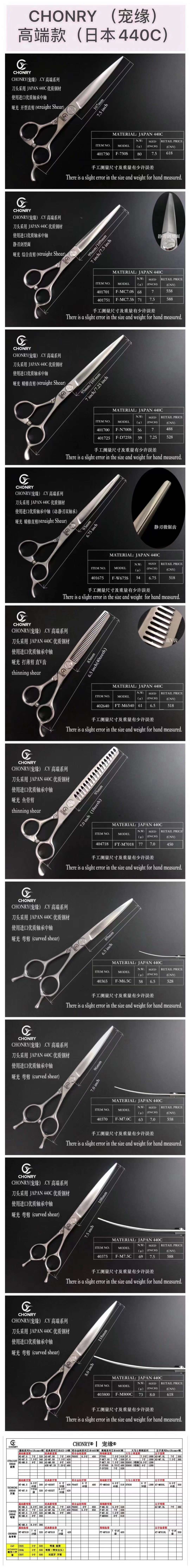 [爱心]
CY宠缘宠物专用剪刀系列

正规工厂授权，正品CY剪刀全品系列
宠艺生涯路漫漫要拥有一套高端好用的剪刀
别亏待详情9