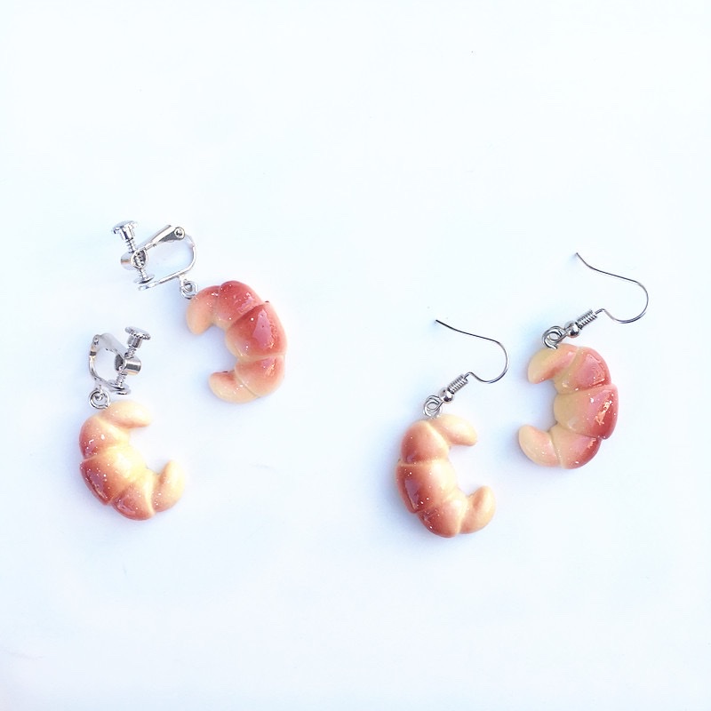 Foodie earrings, popular Japanese and Korean style on Instagram food play earrings that can be used as ear clips Specification image