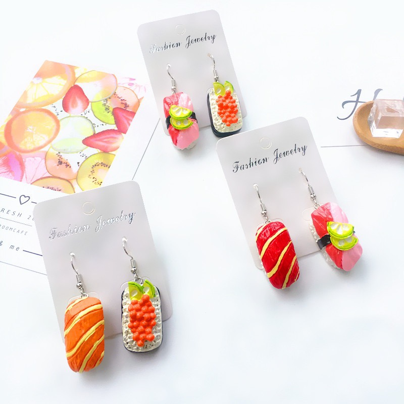 The super popular Japanese sushi sushi earrings on Instagram can be used as ear clips