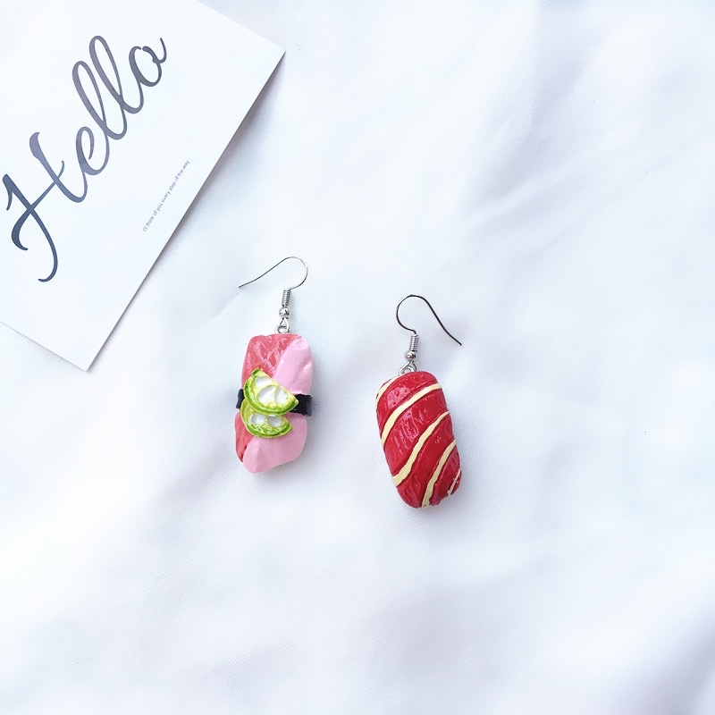The super popular Japanese sushi sushi earrings on Instagram can be used as ear clips Specification image