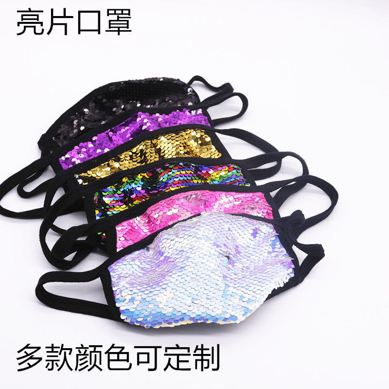 Cross-border winter sequined mask customization, dust-proof fashion, pure cotton personalized washable cotton mask, cold-proof mask [Exclusive for foreign trade] Civilian, civilian, civilian detail image 1