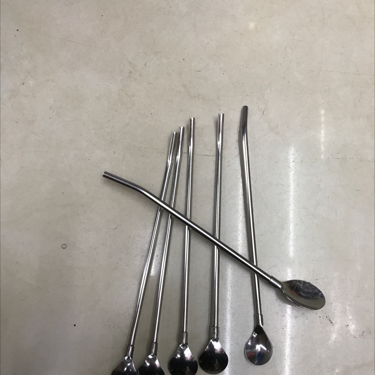 新款不锈钢帶勺十吸管