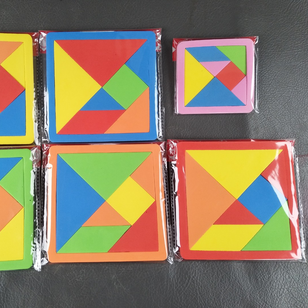 七巧板 EVA 智力拼图 泡沫拼图 地垫 9x9cm