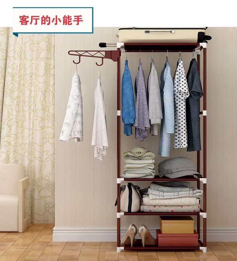 方形衣帽架单杆式寝室衣架晾衣架移动挂衣架落地卧室挂衣架详情图2