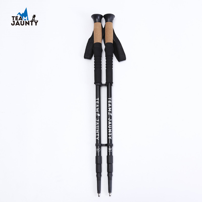 Cross-border best-selling three-section straight handle inner lock shock-absorbing trekking stick set, outdoor hiking retractable walking stick set Application Scenario