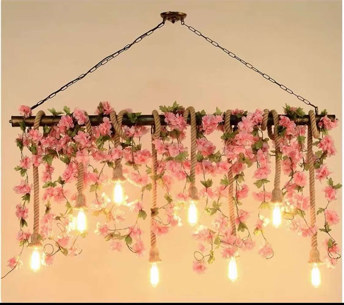 Hemp rope lamps, bar lamps, creative lamps, farm and pastoral lamps Specification image