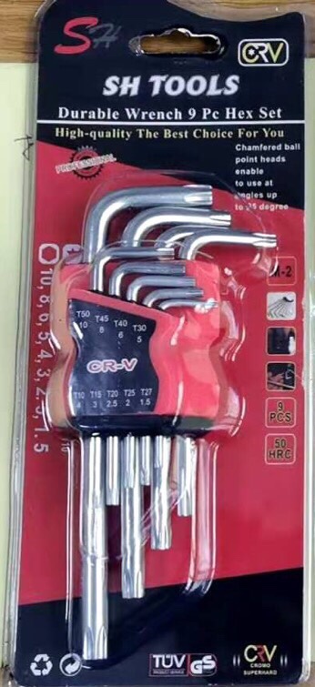 9pc 米字内六角扳手平头球头内六角扳手五金工具详情图6