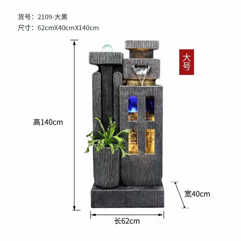 树脂流水盆景/盆景假山鱼缸/流水雾化幕帘产品图