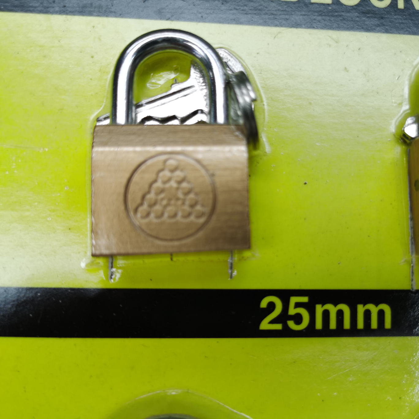 13407 Xinsheng Lock Industry Horizontal Opening one-character key Yellow and gold padlock lock head